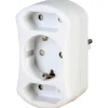 Kopp stekker adapter geaard/euro 3-voudig wit