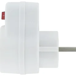 Kopp stekker adapter geaard met schakelaar wit