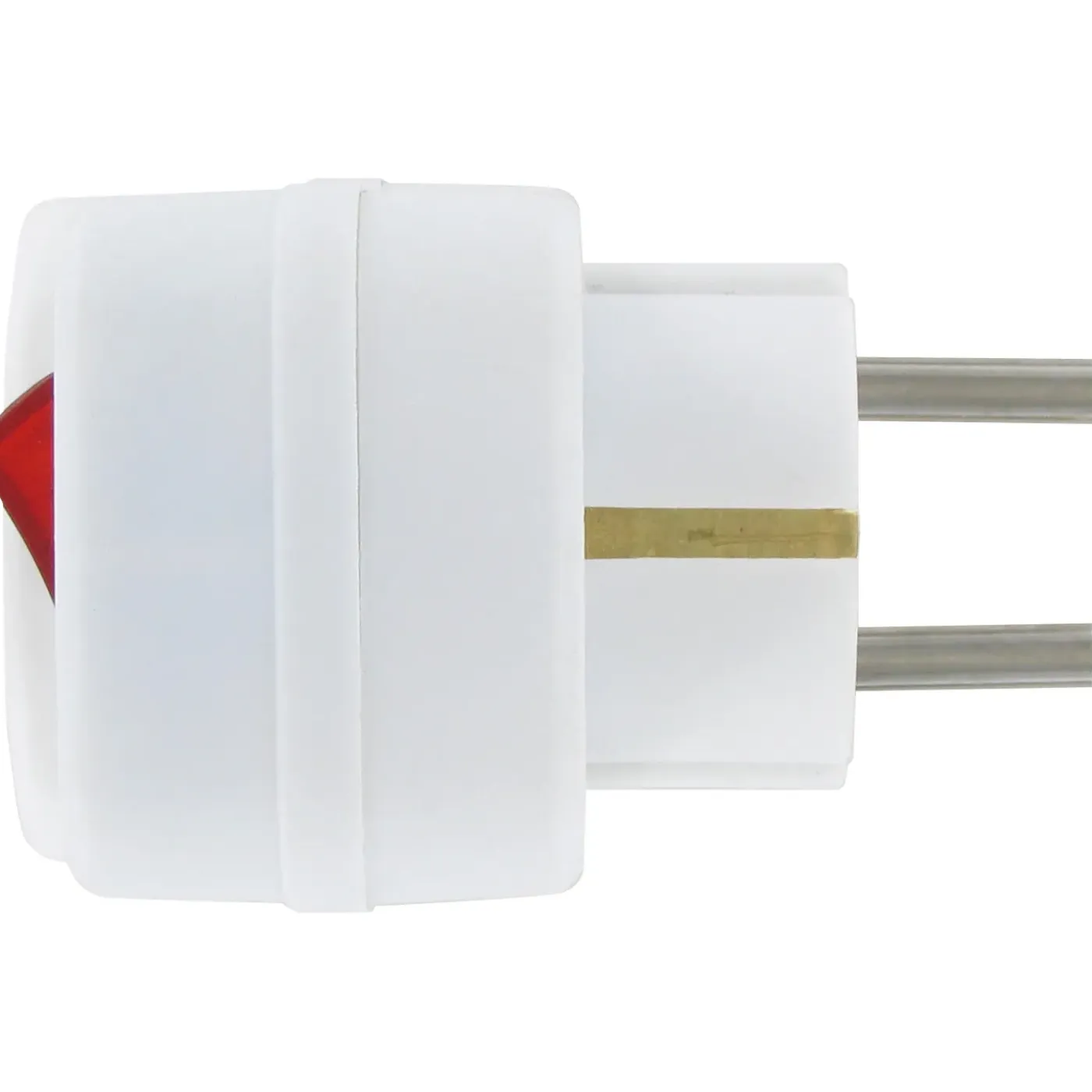 Kopp stekker adapter geaard met schakelaar wit