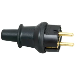 Kopp stekker geaard PVC IP44 zwart