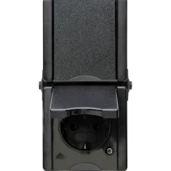 Kopp stopcontact proAQA geaard 2-voudig verticaal IP44 zwart