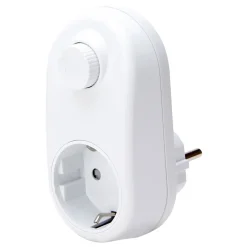 Kopp tussenstekker met RA en dimmer LED 3-24W, wit