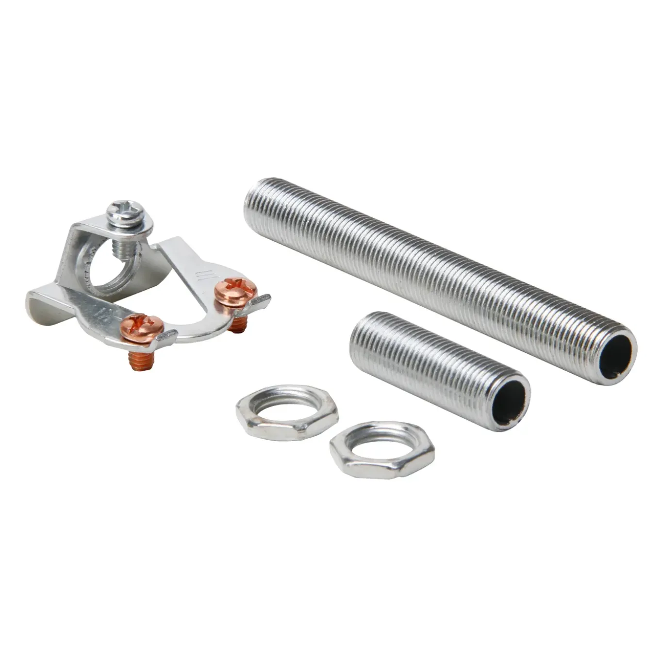 Kopp verlichting ophangset buisnippel 30 + 80mm 2 moeren M10