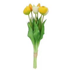 Kopu Kunstbloemen Bos Tulpen Mix 7 Stuks 39 Cm - Geel