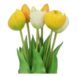 Kopu Kunstbloemen Bos Tulpen Mix 7 Stuks 39 Cm - Geel