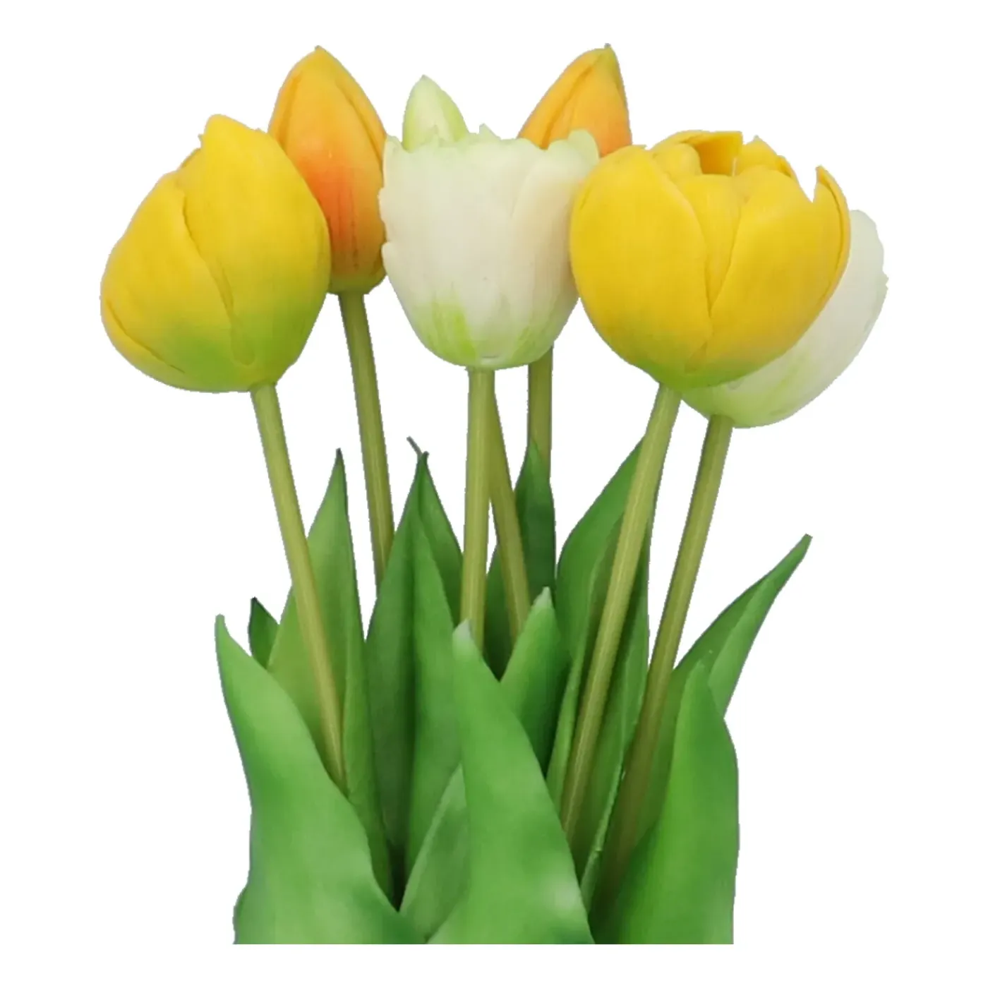Kopu Kunstbloemen Bos Tulpen Mix 7 Stuks 39 Cm - Geel
