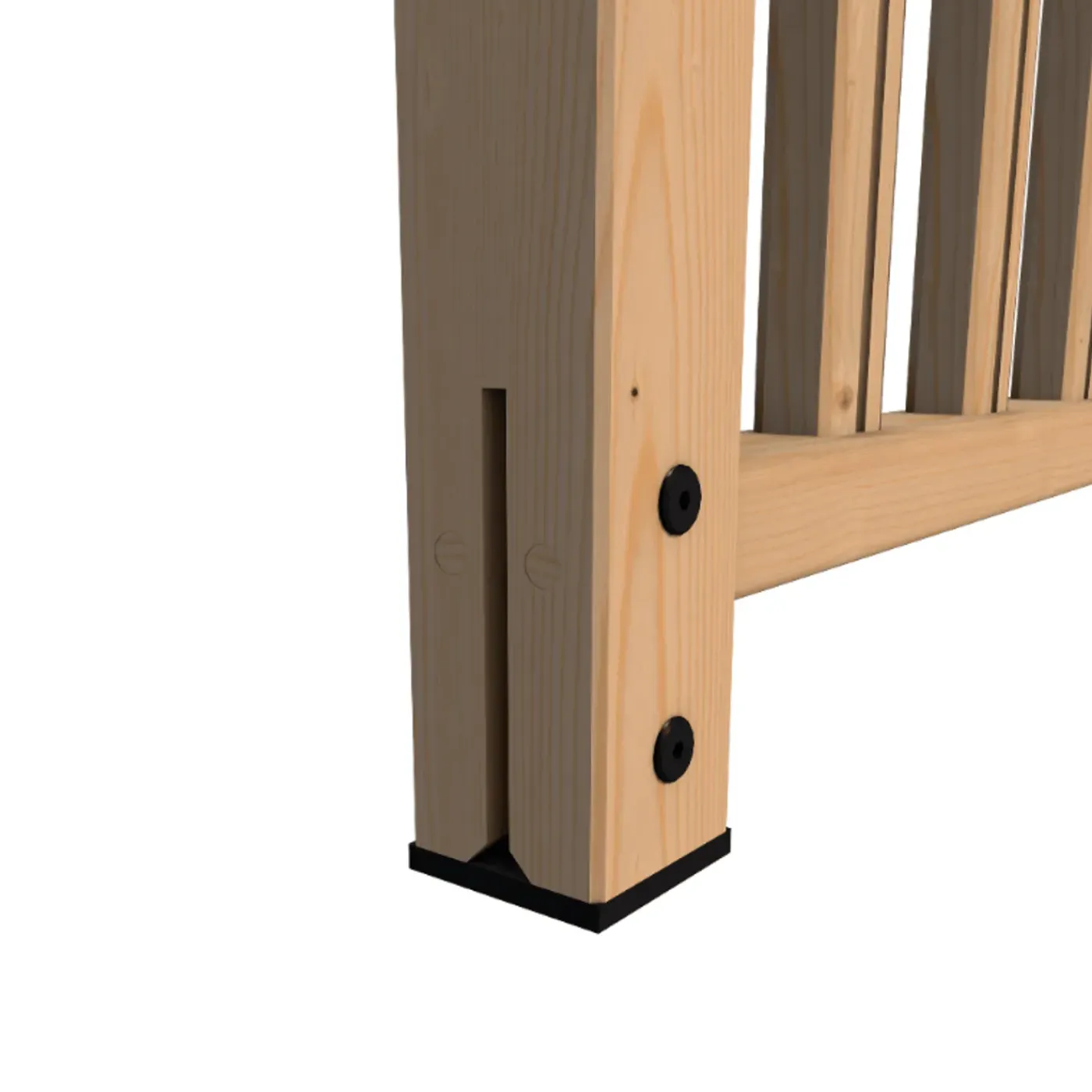 Kordo - Balustradepaal, Vloerbevestiging - Dennenhout