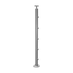 Kordo - Balustradepaal Voor Vlakke Montage - Prestio - Grijs Aluminium
