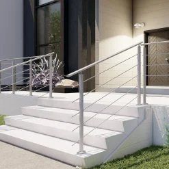 Kordo - Balustradepaal Voor Vlakke Montage - Prestio - Grijs Aluminium