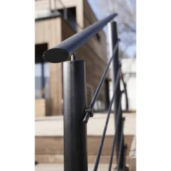Kordo - Balustradepaal Voor Vlakke Montage - Prestio - Zwart Aluminium