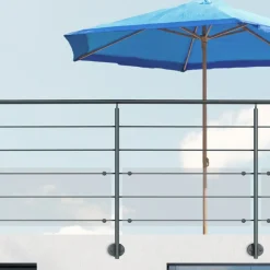 Kordo - Balustradepaal Voor Zijmontage - Prestio - Antraciet Aluminium