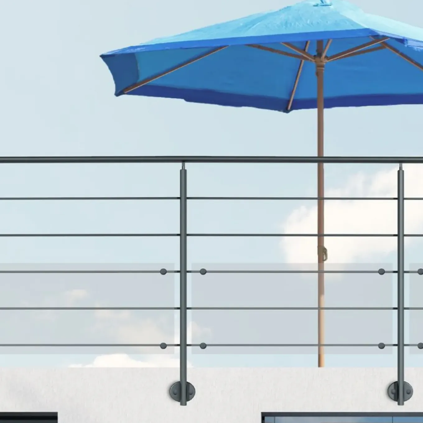Kordo - Balustradepaal Voor Zijmontage - Prestio - Antraciet Aluminium