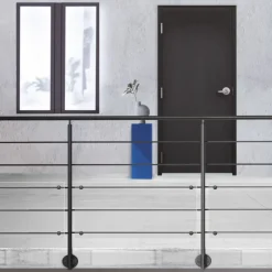 Kordo - Balustradepaal Voor Zijmontage - Prestio - Zwart Aluminium