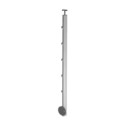 Kordo - Balustradepaal Voor Zijmontage - Prestio - Grijs Aluminium