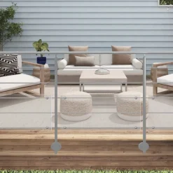 Kordo - Balustradepaal Voor Zijmontage - Prestio - Grijs Aluminium
