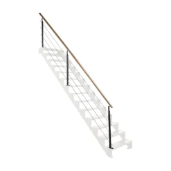 Kordo - Balustradeset Voor Trap - Universo - Zwart Staal - 4 M