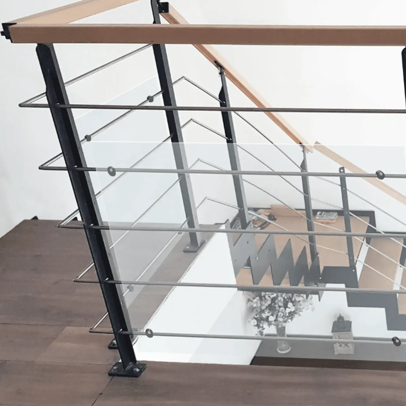 Kordo - Balustradeset Voor Vlakke Montage - Universo - Zwart Staal - 4 M