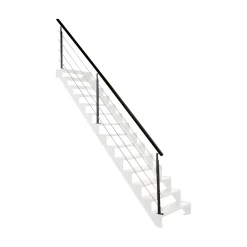 Kordo - Balustradeset Voor Vlakke Montage - Universo - Zwart Staal - 4 M