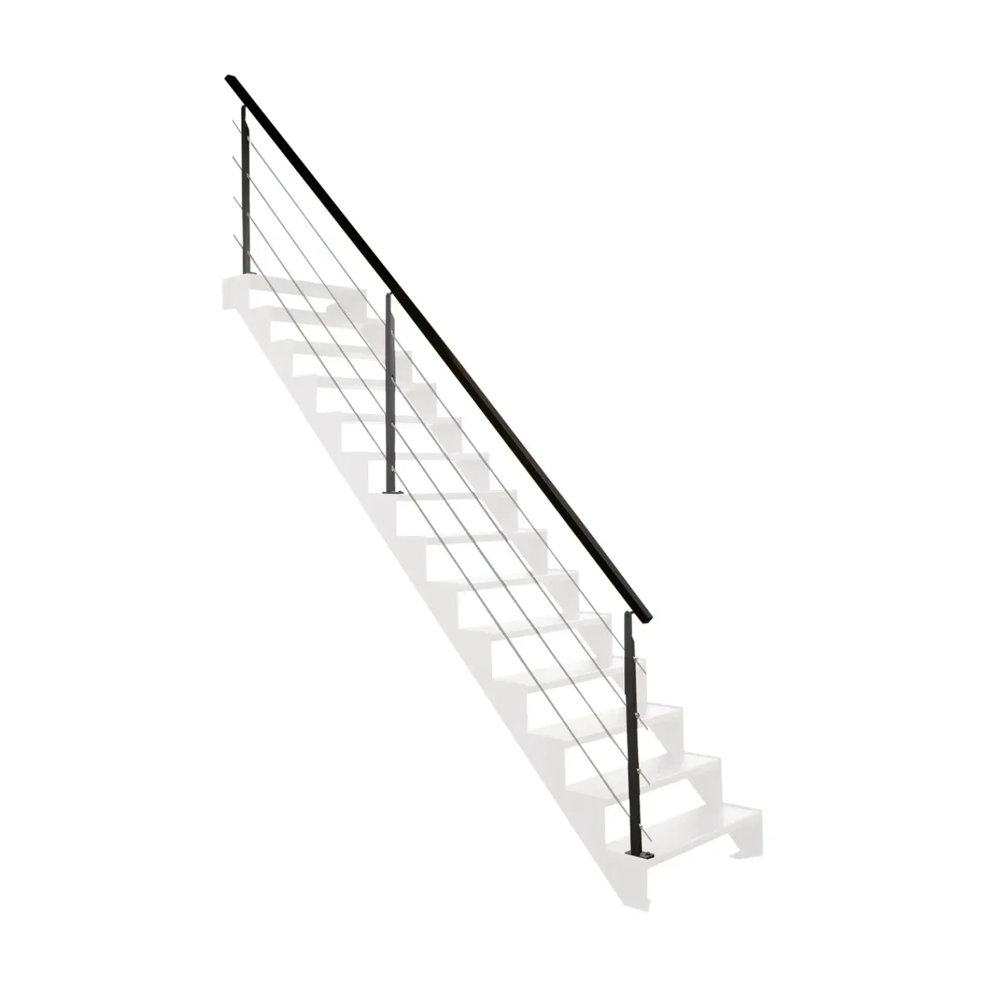 Kordo - Balustradeset Voor Vlakke Montage - Universo - Zwart Staal - 4 M