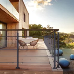 Kordo - Balustrade Vlakke Montage - Opalu - Antracietgrijs Met Kebony Handgreep - 2 M