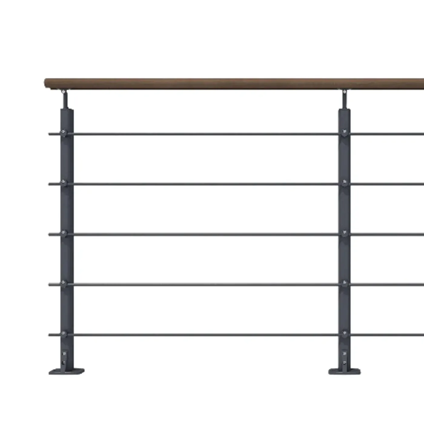 Kordo - Balustrade Vlakke Montage - Opalu - Antracietgrijs Met Kebony Handgreep - 2 M