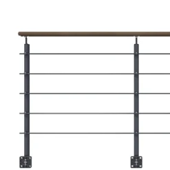 Kordo - Balustrade Zijdelingse Montage - Opalu - Antracietgrijs Met Kebony Handgreep - 2 M