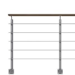 Kordo - Balustrade Zijdelingse Montage - Opalu - Silver Met Kebony Handgreep - 2 M