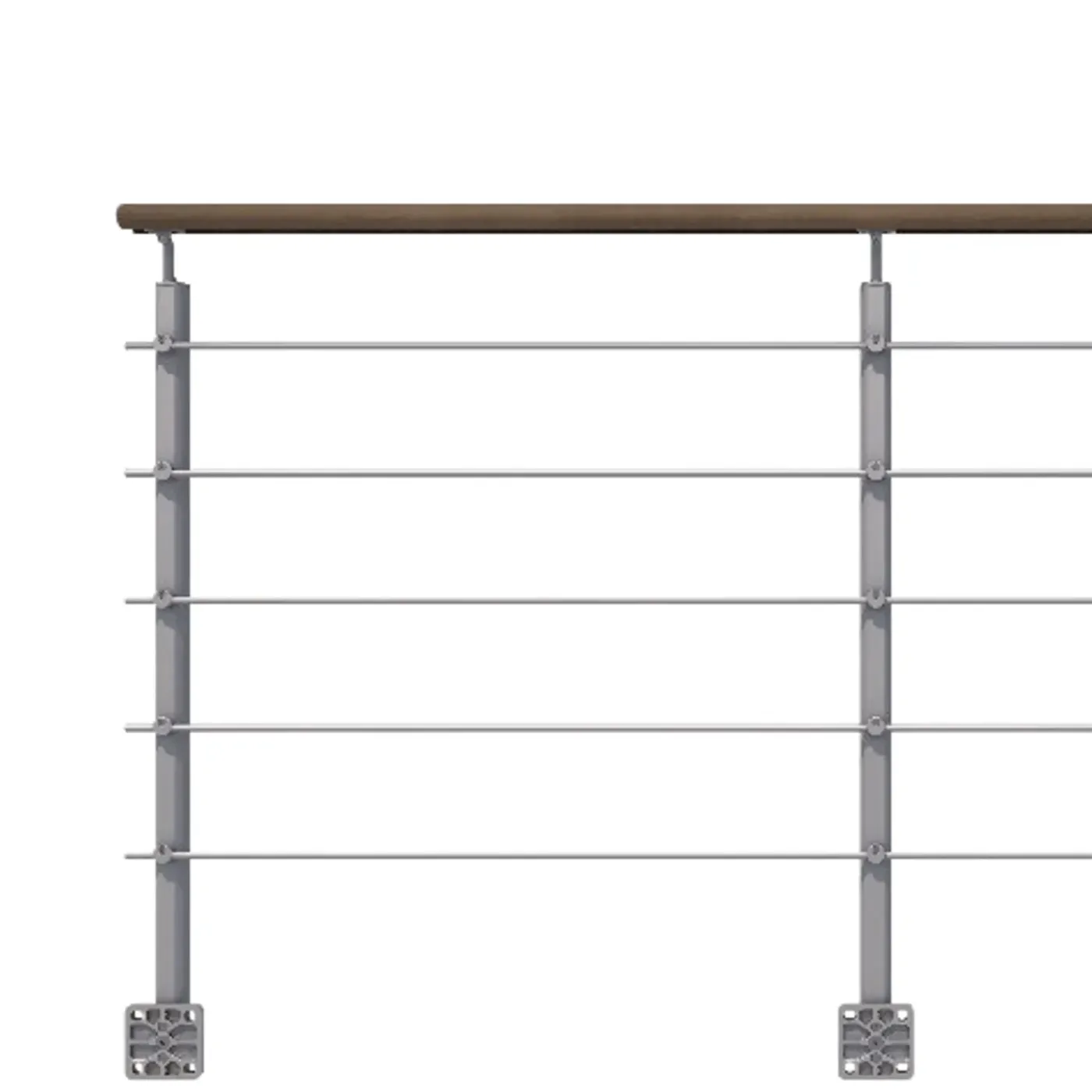 Kordo - Balustrade Zijdelingse Montage - Opalu - Silver Met Kebony Handgreep - 2 M