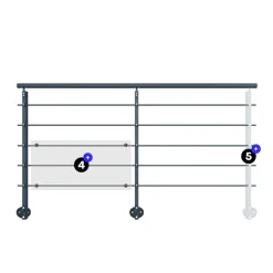 Kordo Initio Opbouw Balustrade Kit Antraciet Grijs 200cm