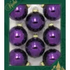 Krebs Kerstballen - 8x St - Koning Paars - 7cm - Glas - Glans