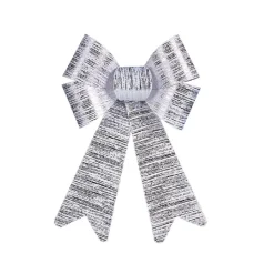 Krist+ Kerstboomversiering Strik - Zilver Glimmend - 15 X 25 Cm