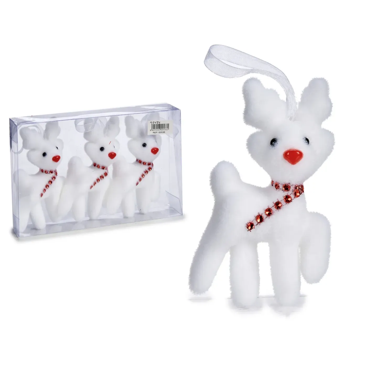 Krist+ Rendier Kersthangers - 3x - Wit - 11 Cm - Kunststof