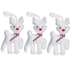 Krist+ Rendier Kersthangers - 3x - Wit - 11 Cm - Kunststof