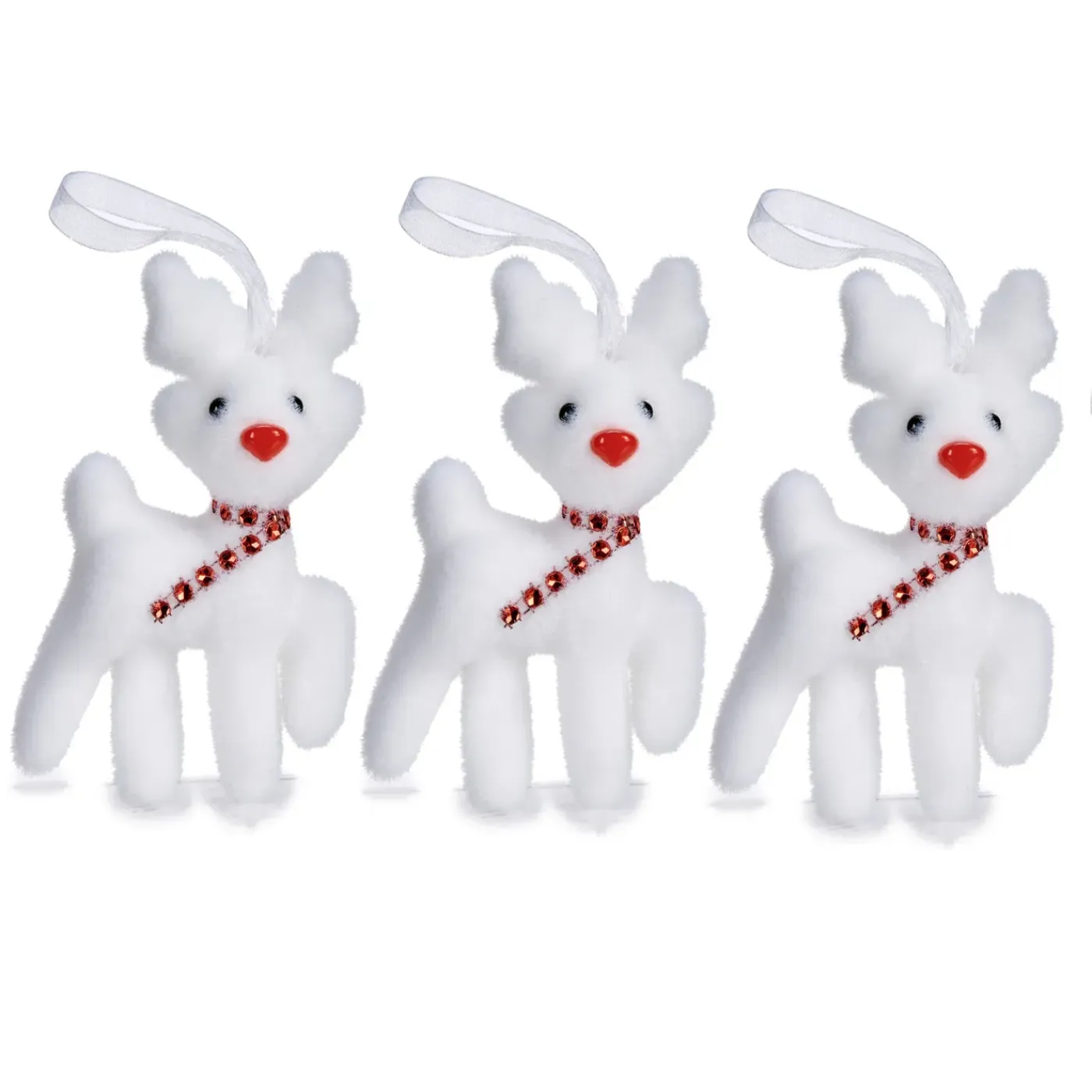 Krist+ Rendier Kersthangers - 3x - Wit - 11 Cm - Kunststof