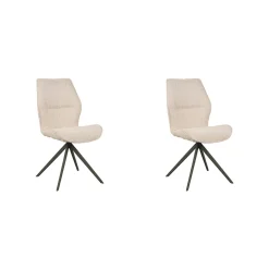 Label51 - Eetkamerstoel Comfy - Beige - 64x48x91cm - Set Van 2