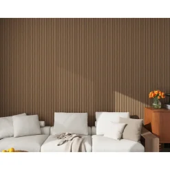 Overig Lattenwand - Donkerbruin - MDF - 260x22cm - 12mm - 2 Stuks