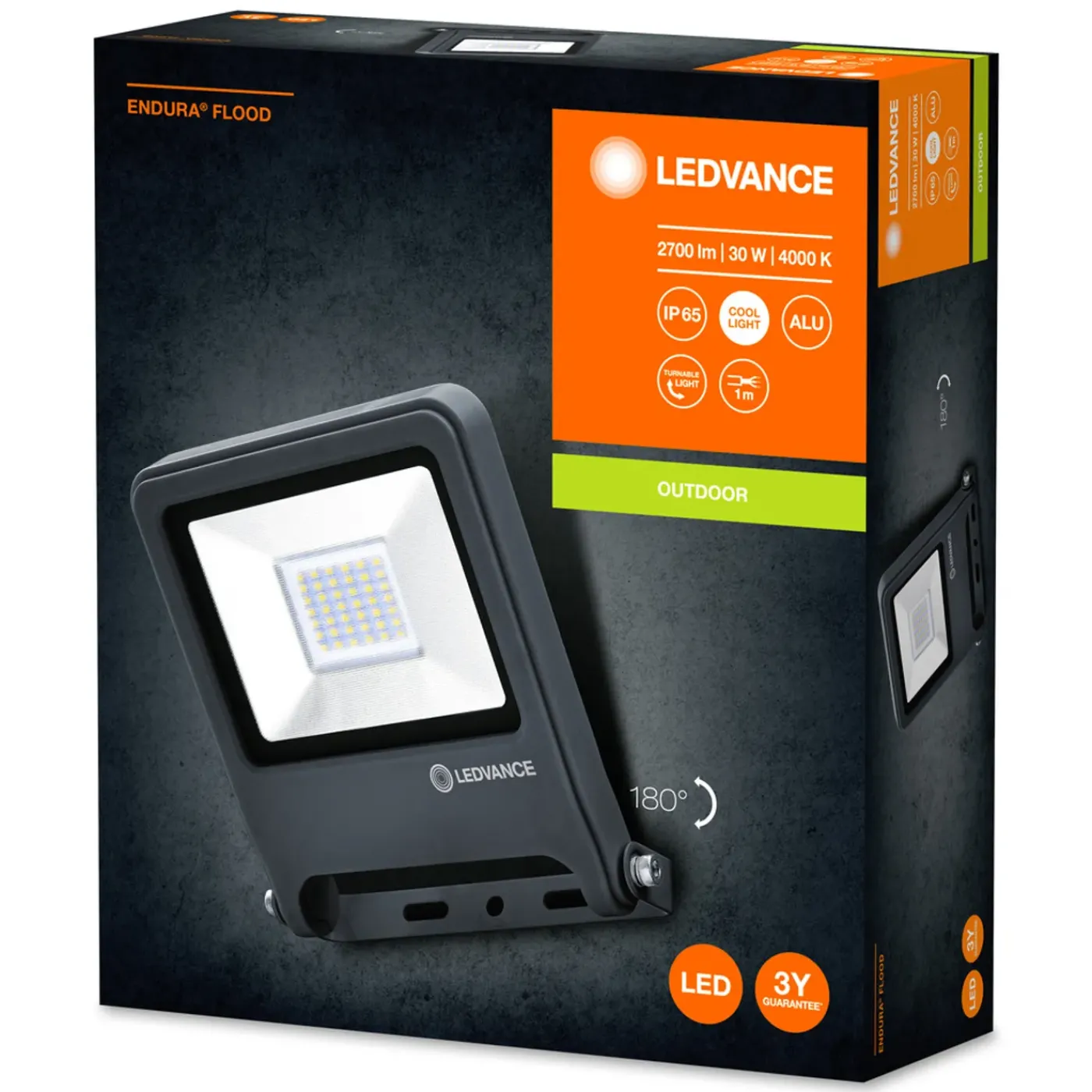 Ledvance straler Endura donkergrijs koel wit 30W