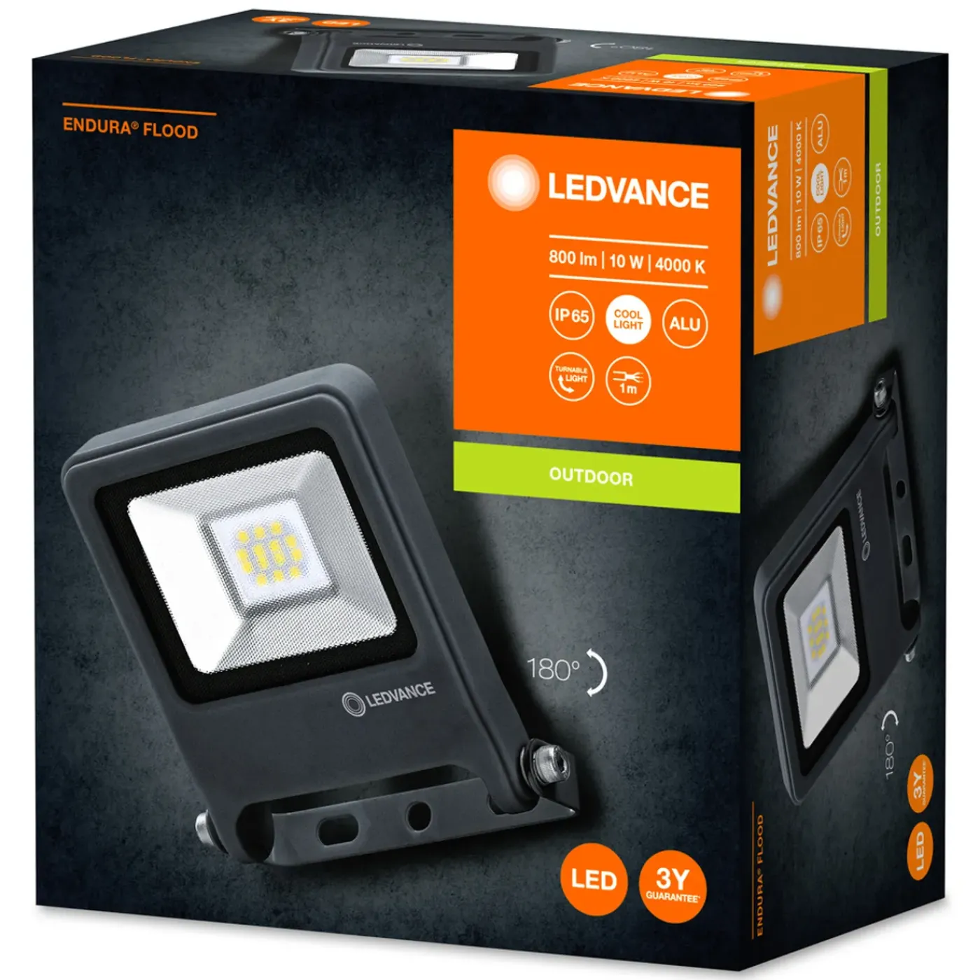 Ledvance straler Endura donkergrijs koel wit 10W