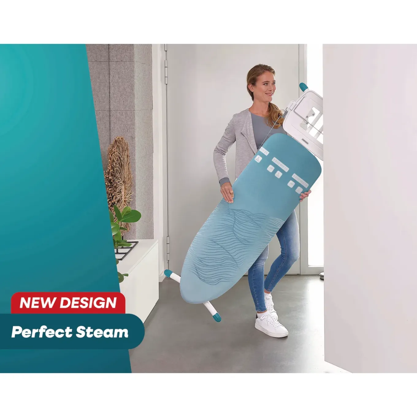 Leifheit Strijkplankhoes Perfect Steam L/Universal - Stoomverdeling - Elastisch trekkoord - 140x45cm