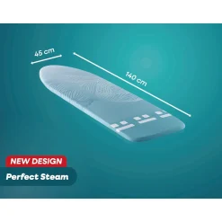 Leifheit Strijkplankhoes Perfect Steam L/Universal - Stoomverdeling - Elastisch trekkoord - 140x45cm