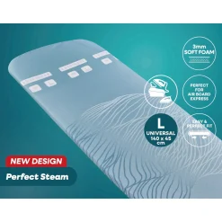 Leifheit Strijkplankhoes Perfect Steam L/Universal - Stoomverdeling - Elastisch trekkoord - 140x45cm