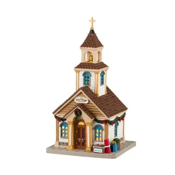 LEMAX - The New Village Church 15x18x26 cm Kersthuisje