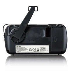 Lenco MCR-113BK - Draagbare Opwindbare Noodradio - Zaklamp & Powerbank in één - Noodpakket - Zwart