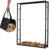 Lendo Online Brandhoutrek 148×25×196 Cm Zwart Staal