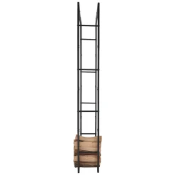 Lendo Online Brandhoutrek 148×25×196 Cm Zwart Staal