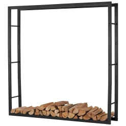 Lendo Online Brandhoutrek 148×25×148 Cm Zwart Staal
