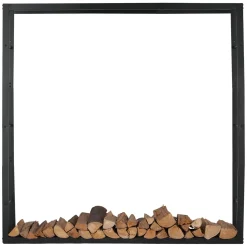 Lendo Online Brandhoutrek 148×25×148 Cm Zwart Staal