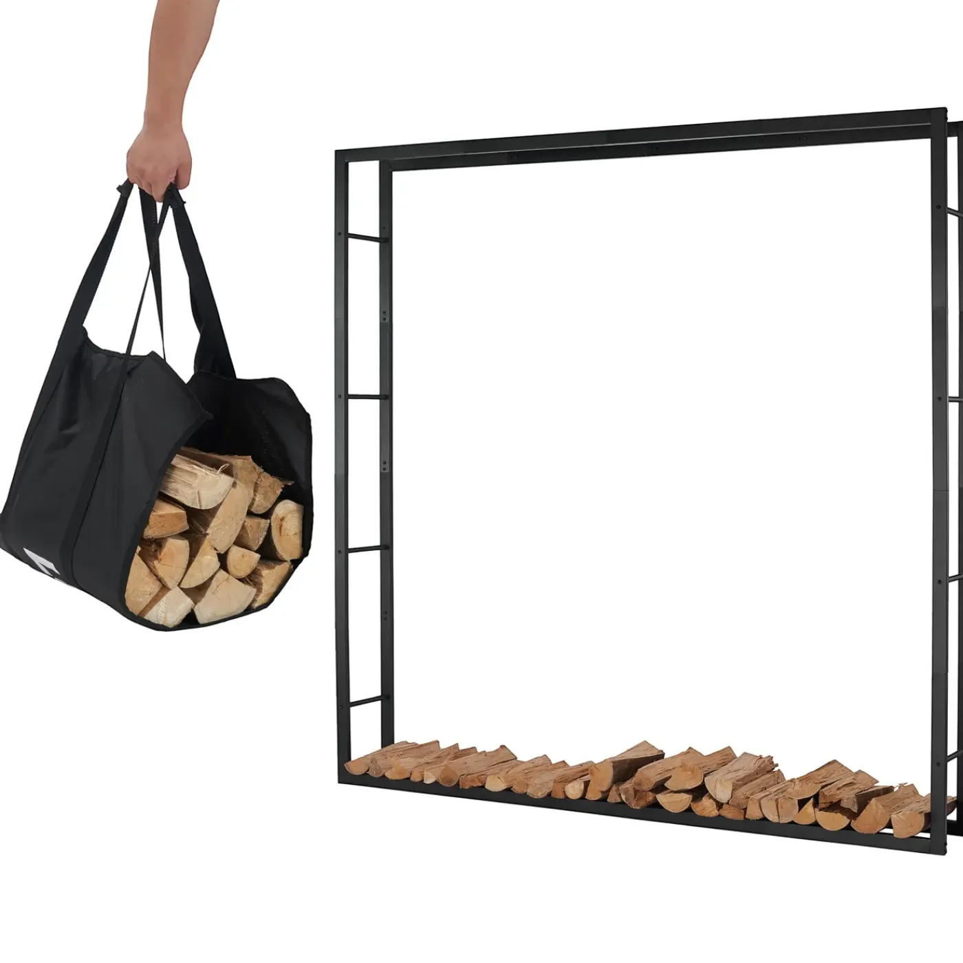 Lendo Online Brandhoutrek 196×25×196 Cm Zwart Staal
