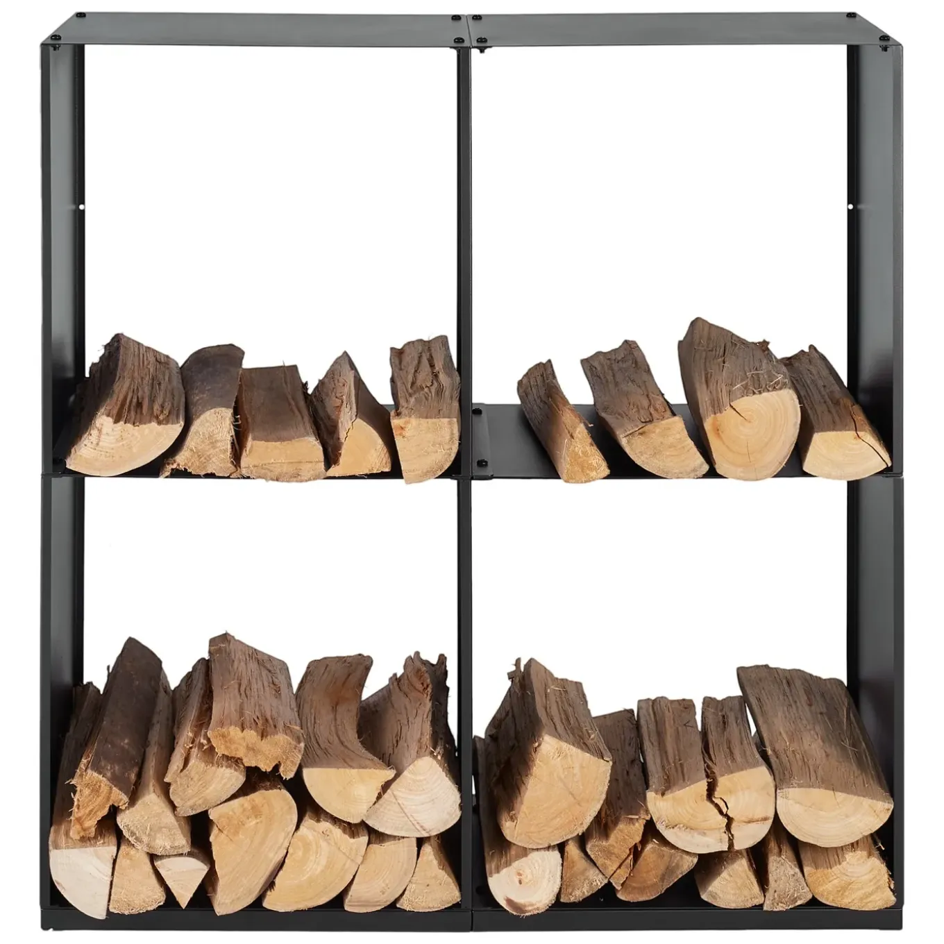 Lendo Online Brandhoutrek 80x28x80 Cm Zwart Staal