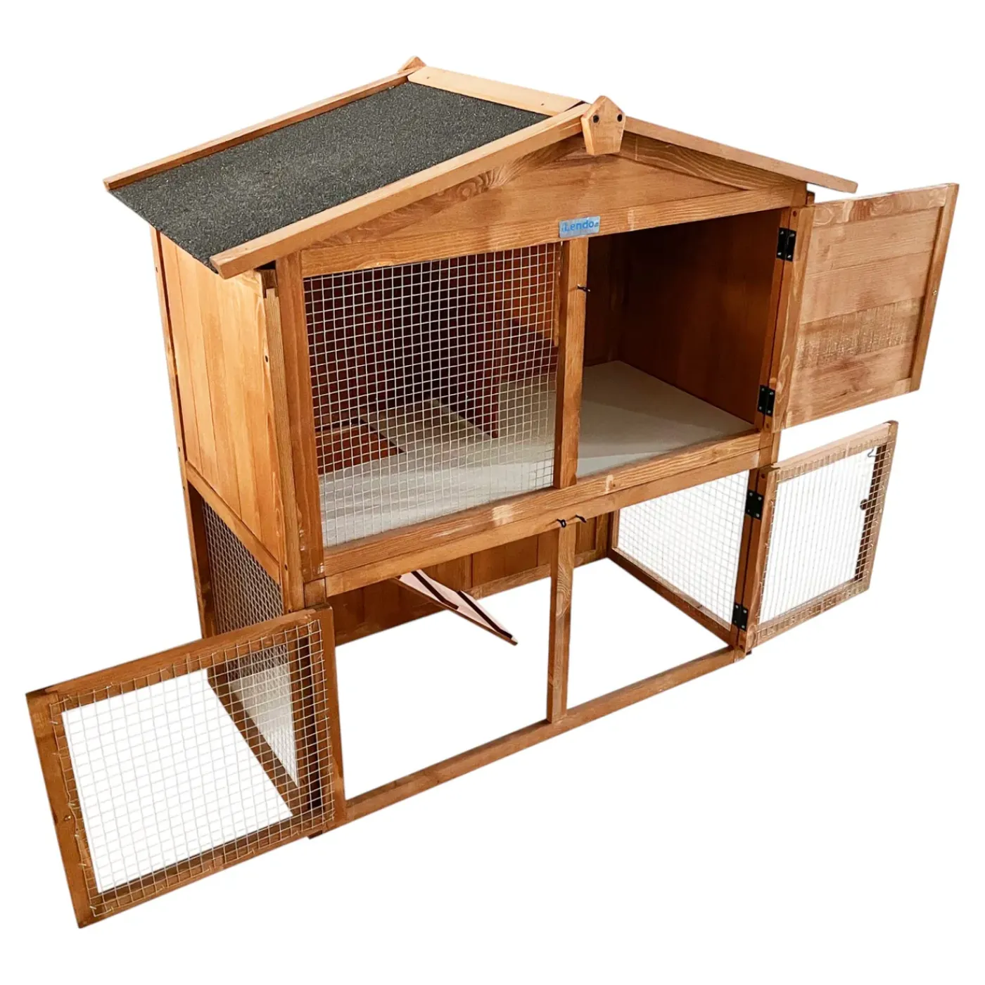 Lendo Online Konijnenhok 94x46x96 Cm Honingbruin Hout